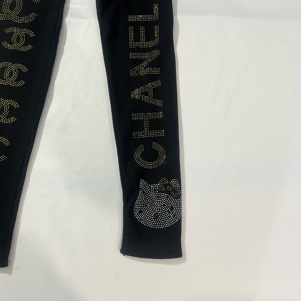Black Leggings with Silver Detailing - Picture 2 of 6